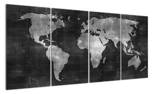 Obraz mapa světa (160x80cm)