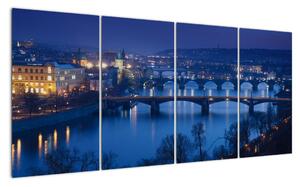 Obraz večerní Prahy (160x80cm)