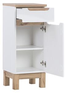 Comad Koupelnová sestava Bali 80 cm se zápustným umyvadlem, skříňkami a zrcadlem bílá/dub wotan