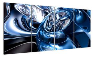 Modrý abstraktní obraz (160x80cm)