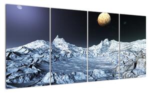 Obraz měsíční krajiny (160x80cm)
