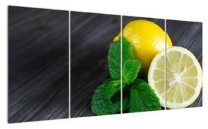 Obraz citrónu na stole (160x80cm)
