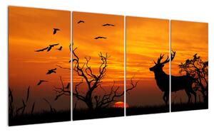 Obraz - jelen na podzimní louce (160x80cm)