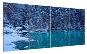 Obraz zimního jezera (160x80cm)