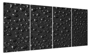 Obraz kapek na černém povrchu (160x80cm)