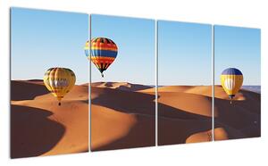 Obraz- horkovzdušné balóny v poušti (160x80cm)
