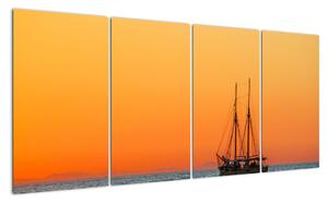 Plachetnice na moři - moderní obraz (160x80cm)