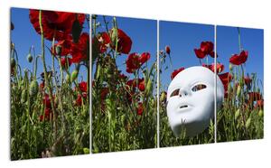 Obraz - maska v trávě (160x80cm)