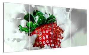 Obraz jahody v jogurtu (160x80cm)