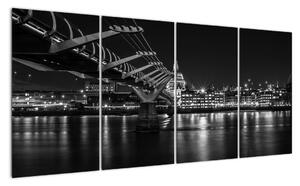 Černobílý obraz mostu (160x80cm)