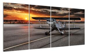 Obraz letadla při západu slunce (160x80cm)