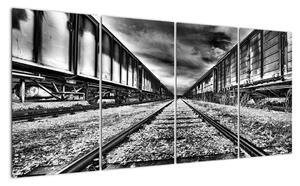 Železnice, koleje - obraz na zeď (160x80cm)