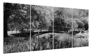 Černobílý most - obraz (160x80cm)