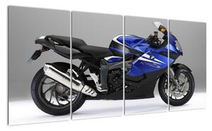 Obraz modrého motocyklu (160x80cm)