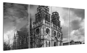 Černobílý obraz kostela (160x80cm)
