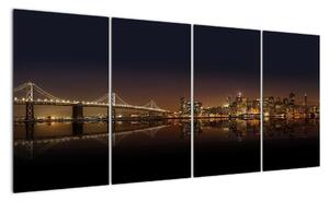 Obraz nočního města (160x80cm)