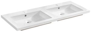 Comad Dvojité keramické zápustné umyvadlo Spirit 120 cm bílé II
