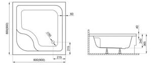 Krycí panel k akrylátové sprchové vaničce - čtverec Polimat Tako 80x80x24 KP 32 (80x80x32 cm)