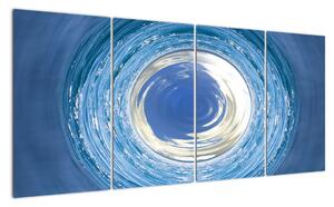 Moderní obraz - modrá abstrakce (160x80cm)