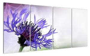 Obraz fialového květu (160x80cm)