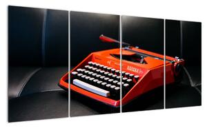 Obraz červeného psacího stroje (160x80cm)