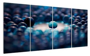 Obraz modré skleněné kuličky (160x80cm)
