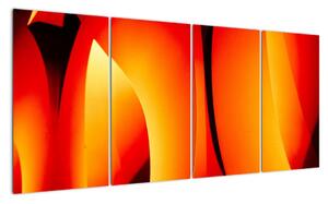 Oranžový abstraktní obraz (160x80cm)