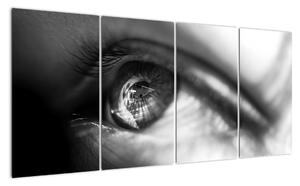 Černobílý obraz - detail oka (160x80cm)