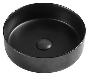 Hydroland Keramické umyvadlo na desku Bella Black Matt ø35,5 cm, černá mat