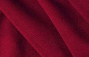 Vínově červená sametová rohová pohovka MICADONI KELSO 242 cm s černou podnoží, levá
