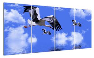 Obraz letících čápů (160x80cm)