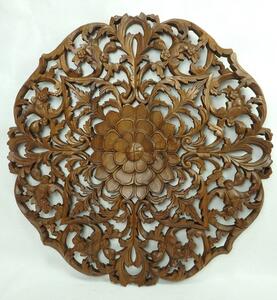 Závěsná dekorace Mandala kulatá ISABELL, 90 cm, teakové dřevo (Masterpiece ruční práce)
