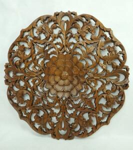 Závěsná dekorace Mandala kulatá ISABELL, 90 cm, teakové dřevo (Masterpiece ruční práce)