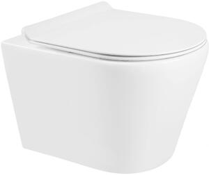 MEXEN - Rico Závěsná WC mísa Rimless včetně sedátka s slow-slim, Duroplast, bílá 30720100