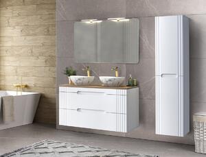 Comad Koupelnová sestava Fiji s umyvadly, skříňkami a zrcadlem 120 cm bílá/dub coast evoke