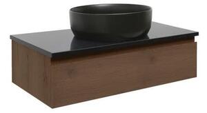 Koupelnová skříňka s kamennou deskou SAT B-Way 80x30x45 cm ořech mat BWAY80NUTTK