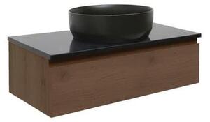 Koupelnová skříňka s technickým kamenem SAT B-Way 99x30x45 cm ořech mat BWAY100NUTTK