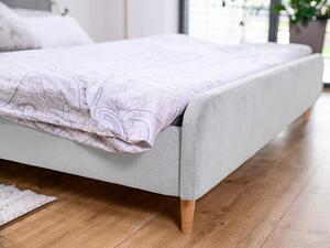 Šedá manšestrová postel AMELIA FJORD 140 x 200 cm