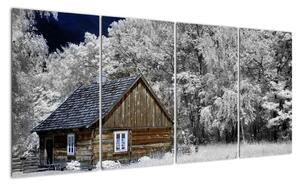Chaloupka v zimě, obrazy (160x80cm)