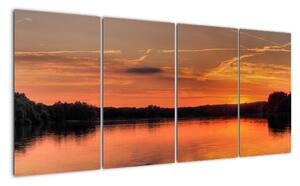 Západ slunce na jezeře, obraz (160x80cm)