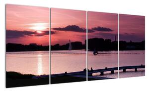 Západ slunce na vodě, obraz (160x80cm)