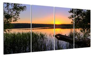 Obrázek jezera se západem slunce (160x80cm)