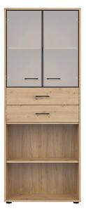 SPACE OFFICE vitrína REG2W2S/200, dub artisan/černý mat