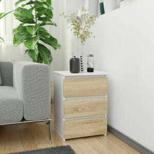 Ak furniture Komoda CL3 se 3 zásuvkami 40 cm bílá/dub sonoma