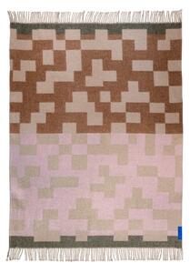 Růžovo-hnědá deka s příměsí vlny 130x190 cm Maze – Mette Ditmer Denmark