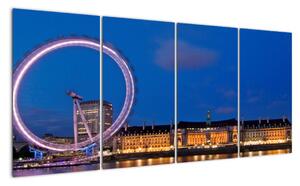 Londýnské oko v noci - obraz (160x80cm)