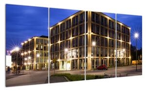 Osvětlené budovy - obraz (160x80cm)