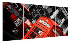 Londýnská telefonní budka - moderní obrazy (160x80cm)
