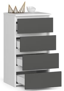 Ak furniture Komoda CL4 se 4 zásuvkami bílá/grafit