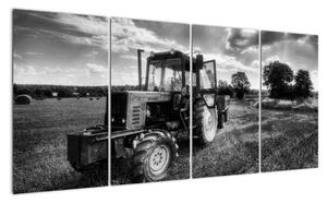 Černobílý obraz traktoru (160x80cm)